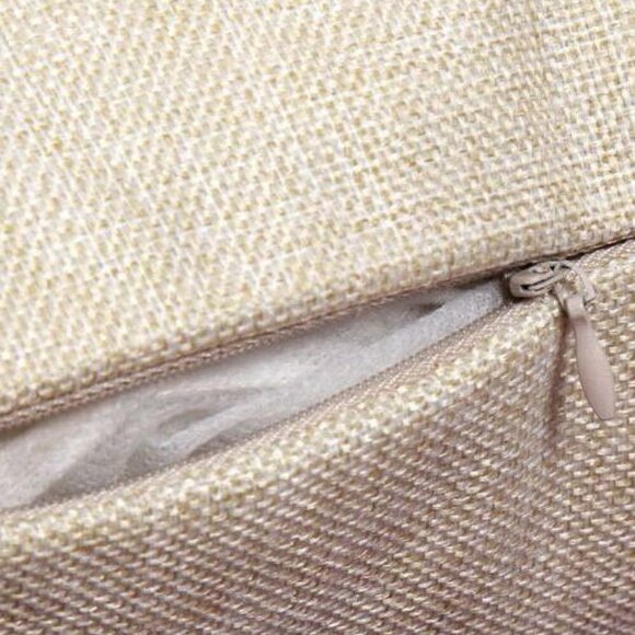 Gold Crescent Moon Pillow Covers 18x18 Decorative Linen Pillow Covers - Picture 3 of 3